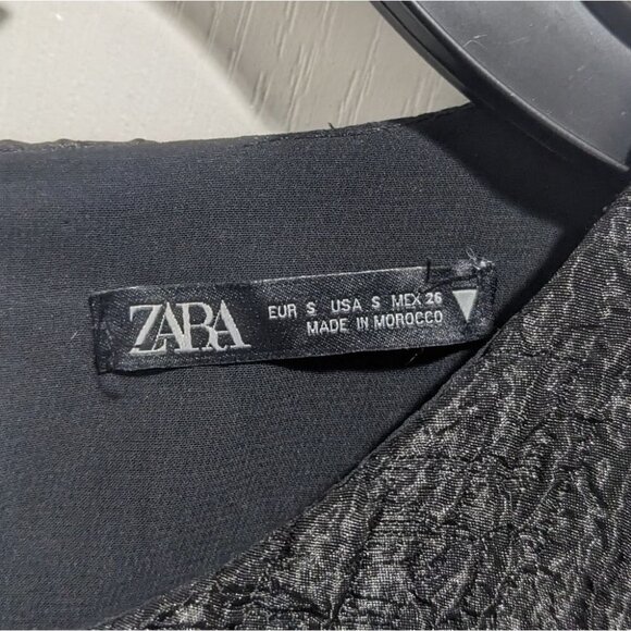 ZARA | Textured Mini Dress in Black - Picture 5 of 10